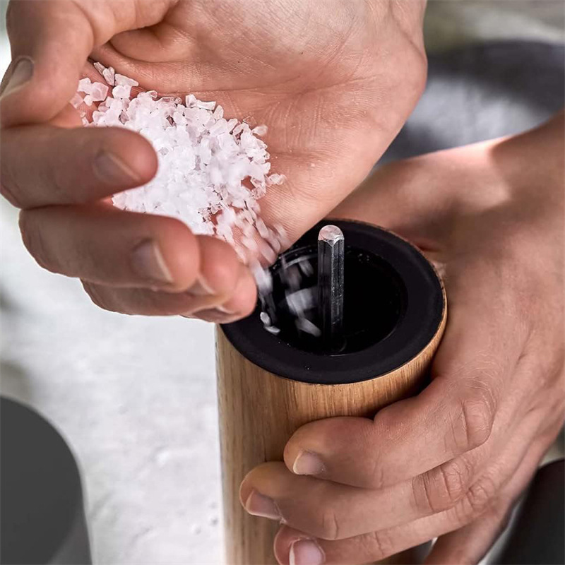 Molino de pimienta de madera para el hogar molino de pimienta manual ajuste inferior molino de pimienta herramientas de cocina