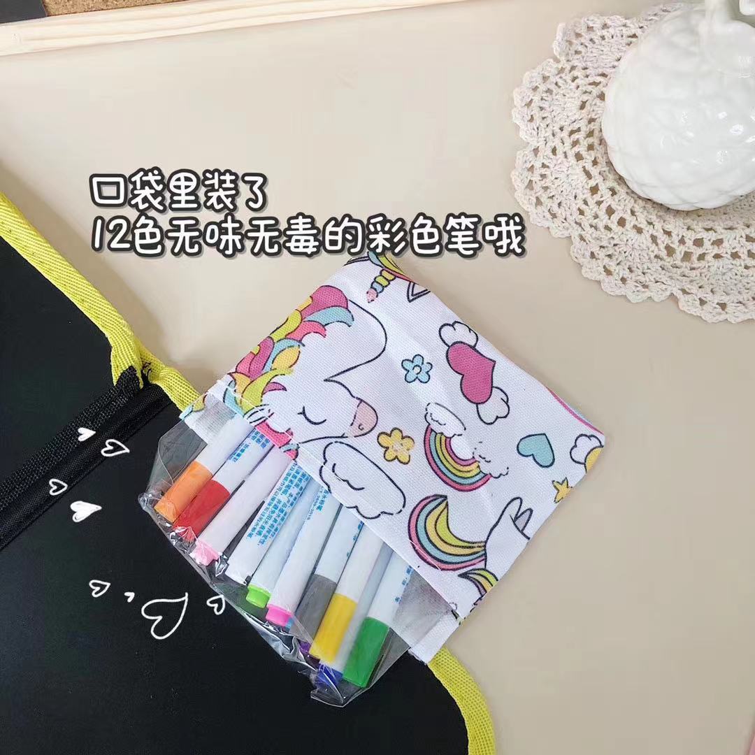 Diez mil veces Libro de pintura recubierto bebé portátil libro de pintura de doble cara página borrable pequeña pizarra regalo de los niños