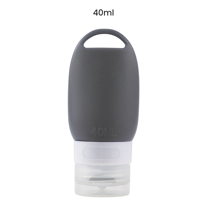 Botellas recargables de silicona con gancho, éxito de ventas transfronterizo, juego de botellas recargables de viaje para loción de protección solar, envases para cosméticos