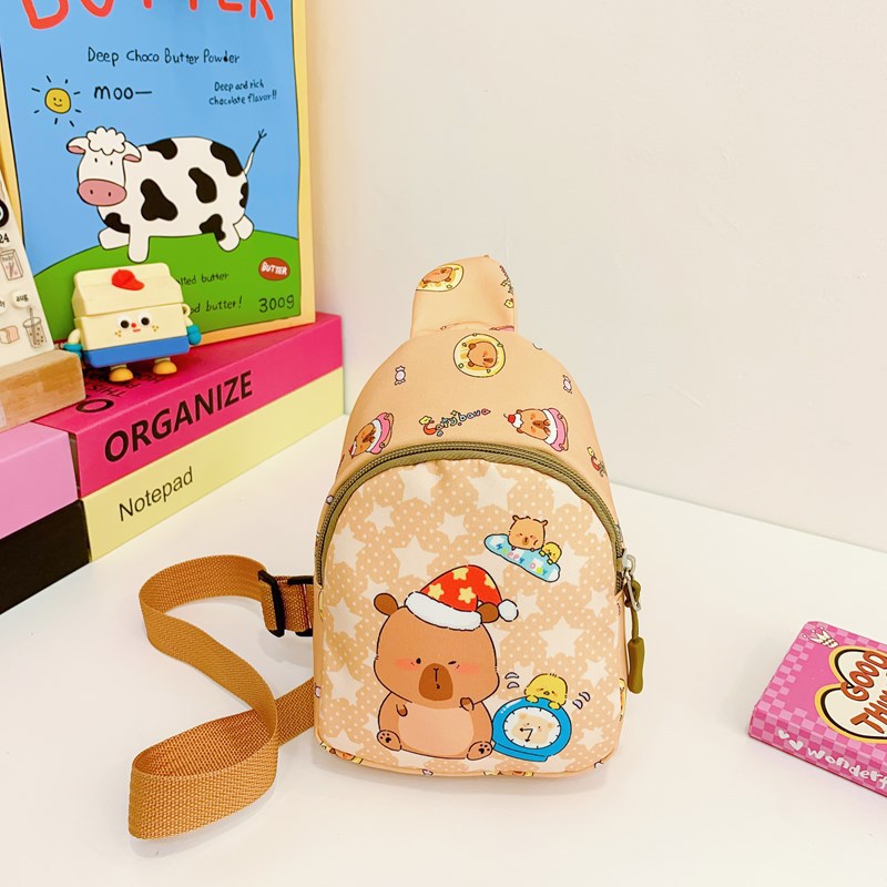 Bolsos de pecho de dibujos animados japoneses para niños y niñas encantadores carteras de cambio de bebé Capibara nuevas bolsas de impresión para niños