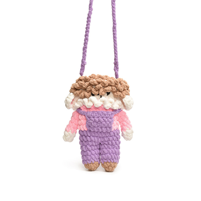 Divertido bolso de hombro para niños y niñas de dibujos animados, extraño y feo bolso de mensajero para bebés, nuevo bolso de muñeca para niños tejido de ganchillo