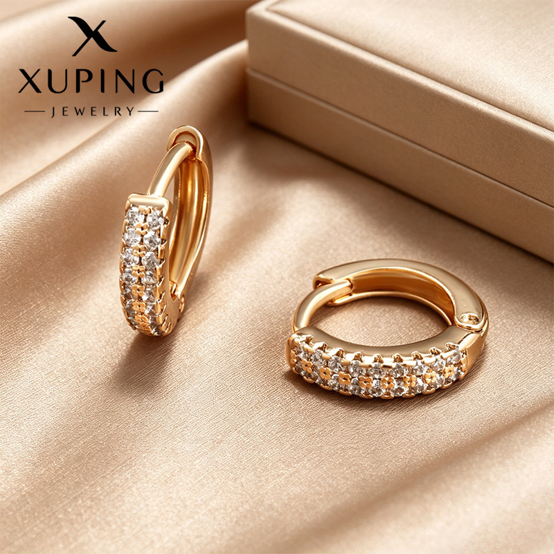 Xuping retro estilo ruso auriculares aretes de aleación de cobre clásico chapado 18k simple estilo transfronterizo auriculares mujeres