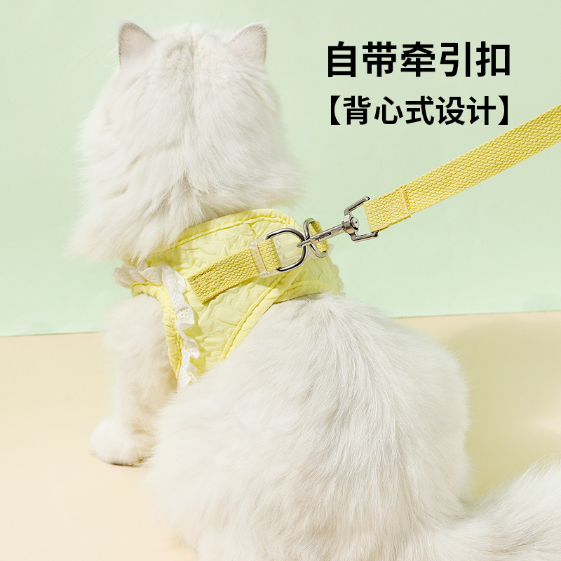 Cable de tracción para gatos para evitar que se desprenda, cinturón de pecho tipo chaleco para gatos, cuerda de paseo para gatos para perros pequeños, cuerda de paseo para gatos para evitar correr