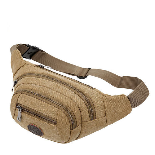 New unisex canvas waist bag for business, money, large capacity, sports, multi-functional crossbody bag, casual mobile phone and chest bag