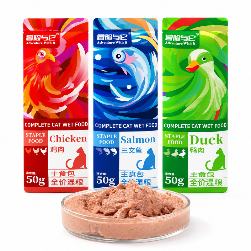 Cat Food, Cat Staple Food, Wet Food 50g, Cat Snacks, Nutritious Meat Puree, Cat Soft Canned Food, Staple Food, Cat Canned Food Wholesale