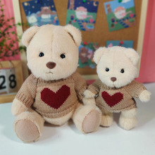 莉娜关节熊公仔衣服着替泰迪小熊玩偶棕爱心毛衣可爱亲子装针织衫
