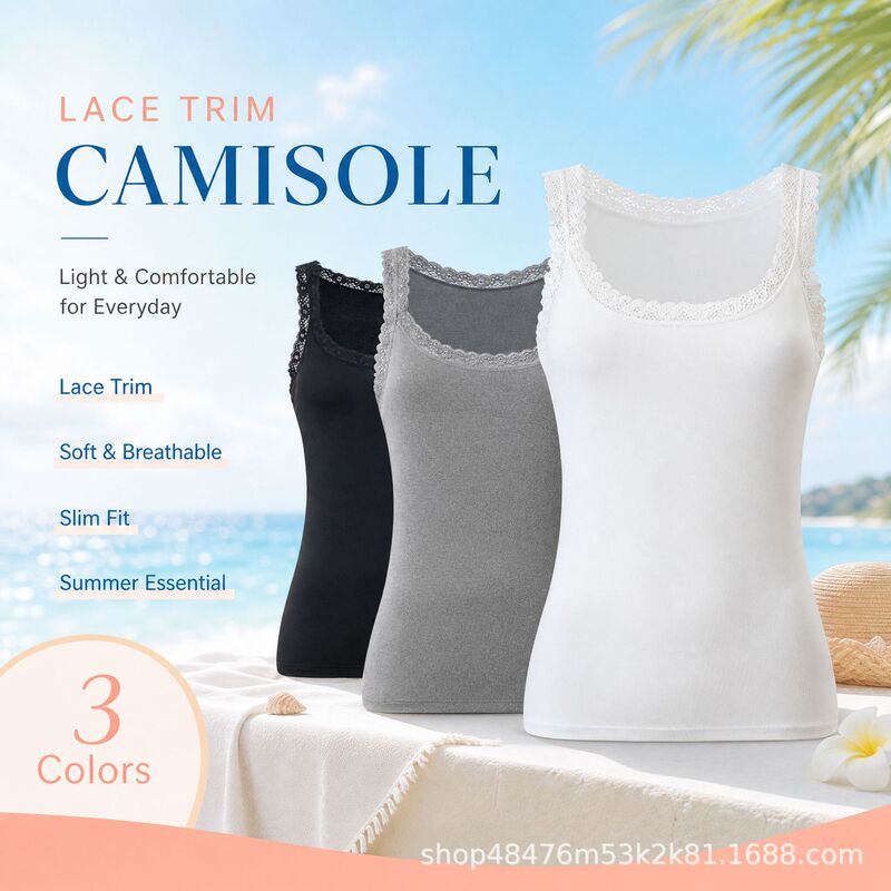 Square-Neck Slim Lace Camisole Summer Lace Tank Top Tight-Fitting Square-Neck Slim Lace Camisole Summer Lace Tank Top Tight-Fitting