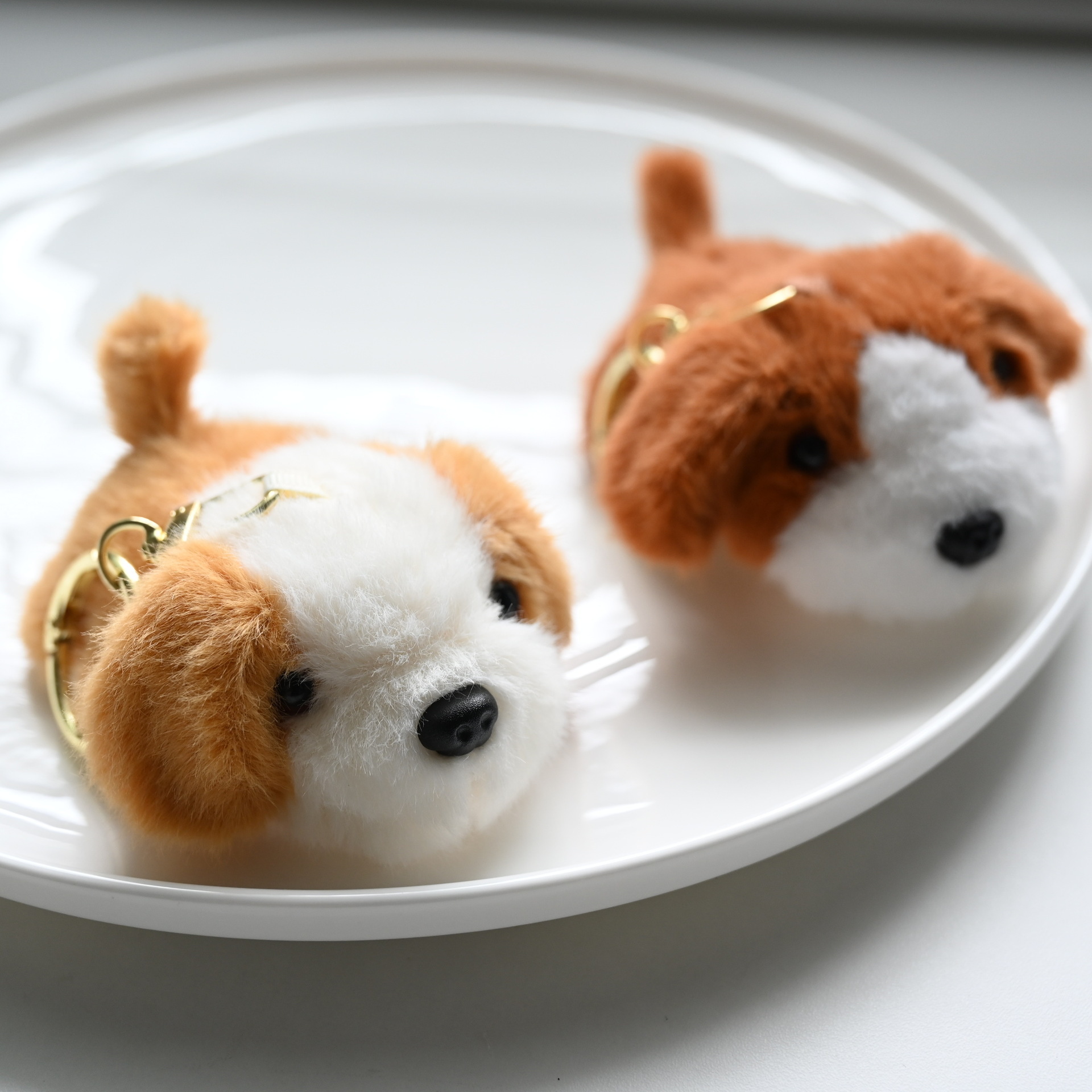 Cute 3 pulgadas cachorro serie de animales colgante llavero juguete de peluche muñeca