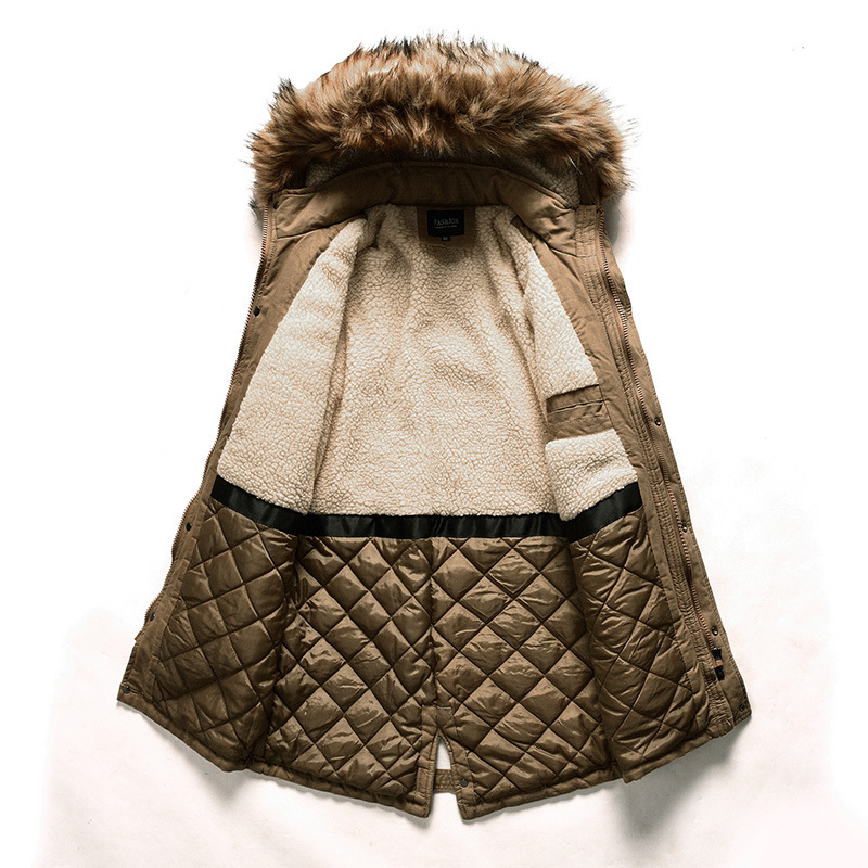 Comercio exterior transfronterizo grueso de algodón hombre invierno nuevo color sólido suelto algodón cuello chaqueta de algodón cálido chaqueta