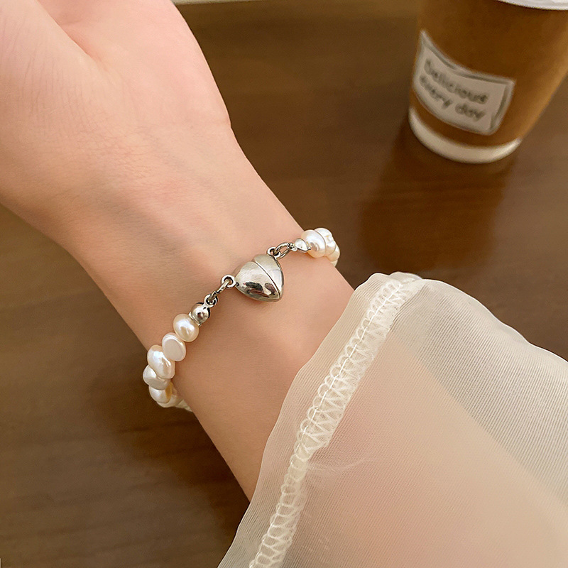 Fashion Heart Shape Copper Beaded Bracelets 1 Piece