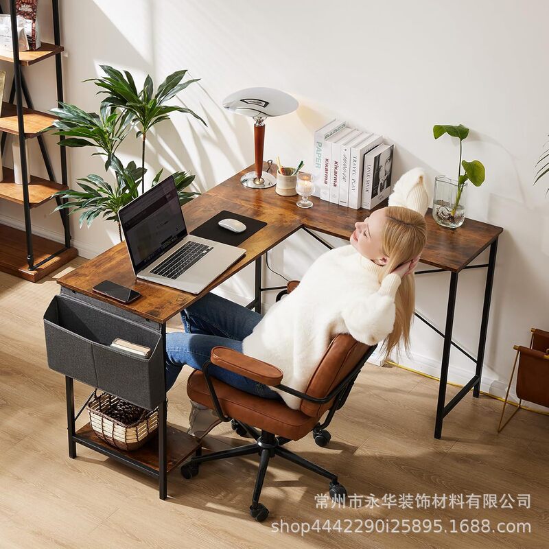 Foreign Trade Corner Computer Desk with Drawers, Home Office Desk, Writing Desk, Office Desk, Computer Desk, Study E-Sports Desk