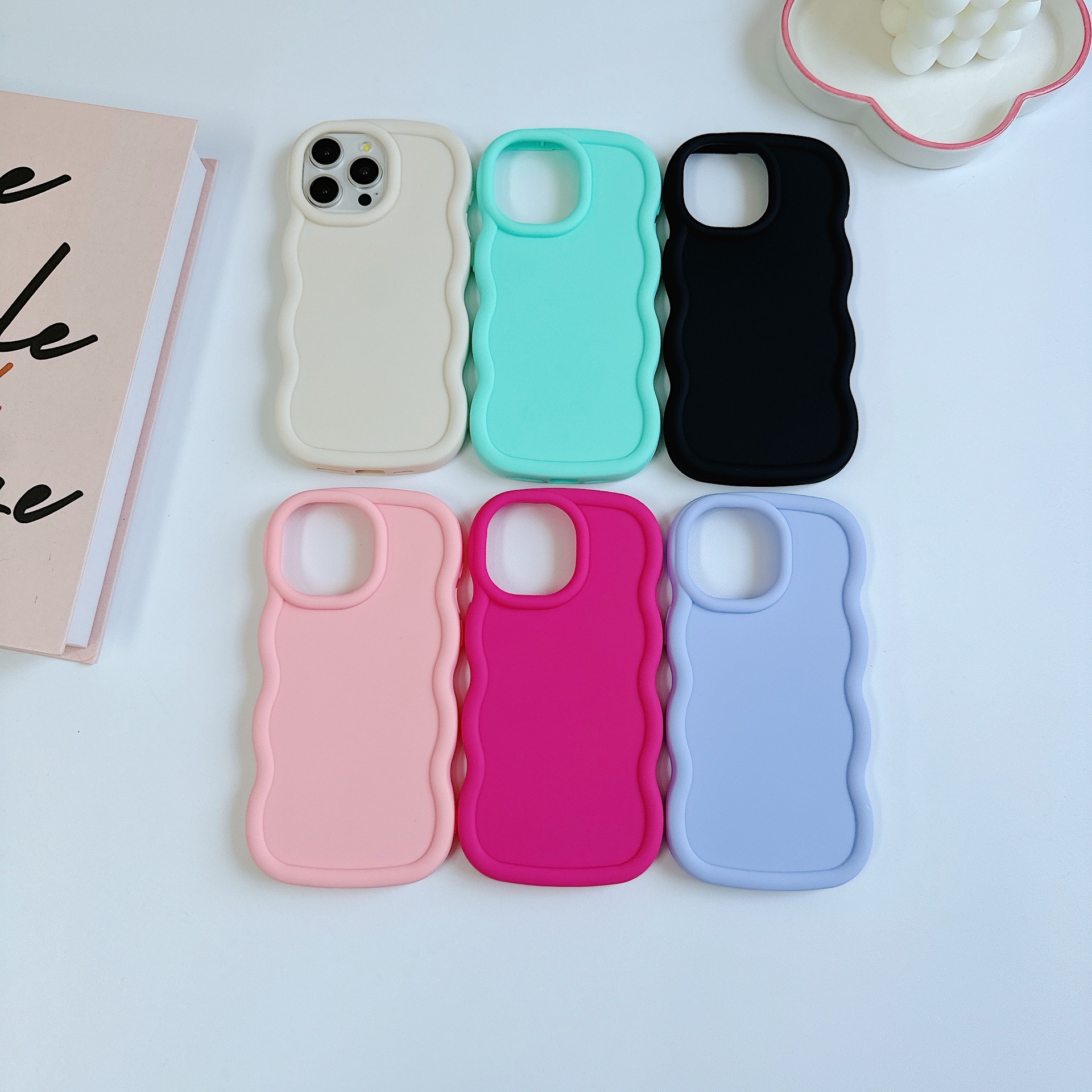 Funda de teléfono móvil Redmi Redmi 15C macaron, TPU con patrón de ondas, material pintable para funda de teléfono móvil Redmi K80