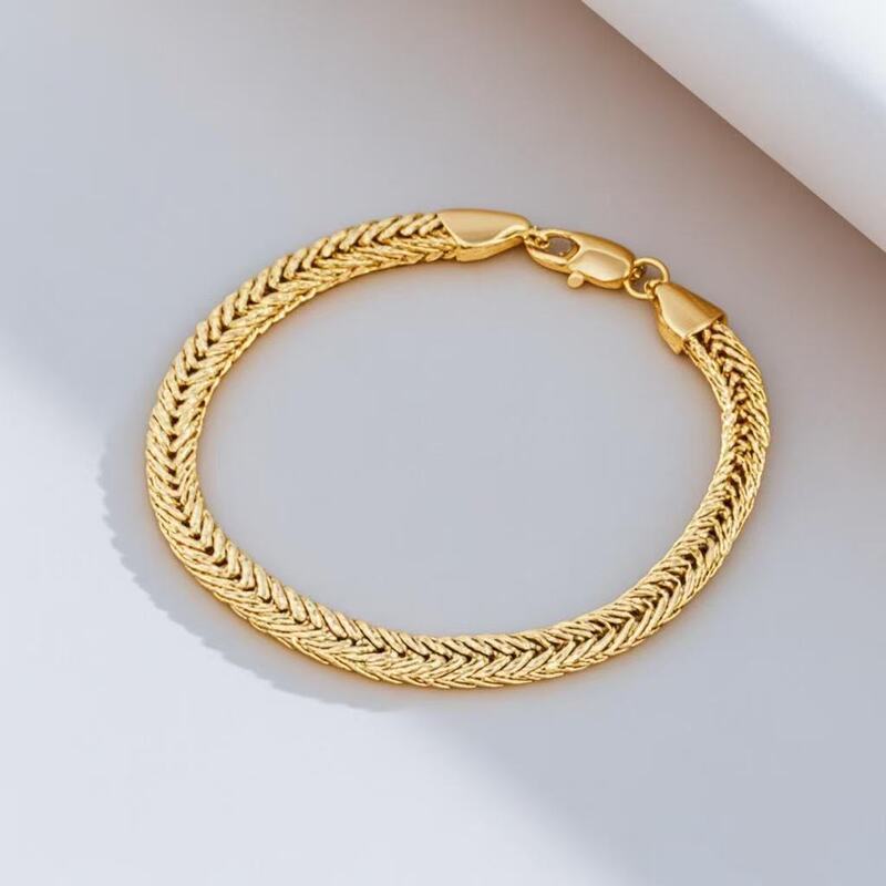 Cross-border Explosions 6MM Men's Fashion Side Bracelet European and American Simple Anti-front Mesh Chain Couple Bracelet