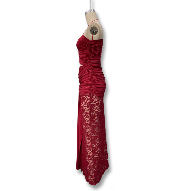 Women's Summer Sexy Backless Hollowed out Strapless Top And Slim Fit Skirt Set Cross Border Wholesale Clothing_ecoleips.com