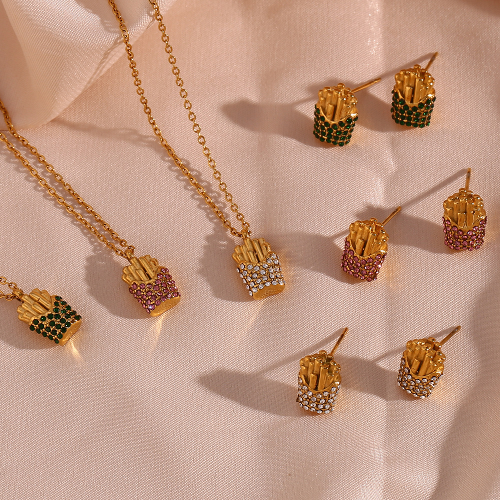 Novelty Geometric Stainless Steel Plating Zircon Pendant Necklace_colorza_1