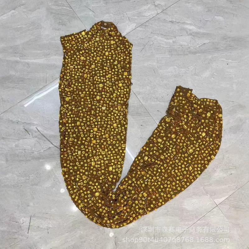 夏季新款晚礼服女长款钉钻修身显瘦舞会派对新娘结婚礼服连衣裙|undefined