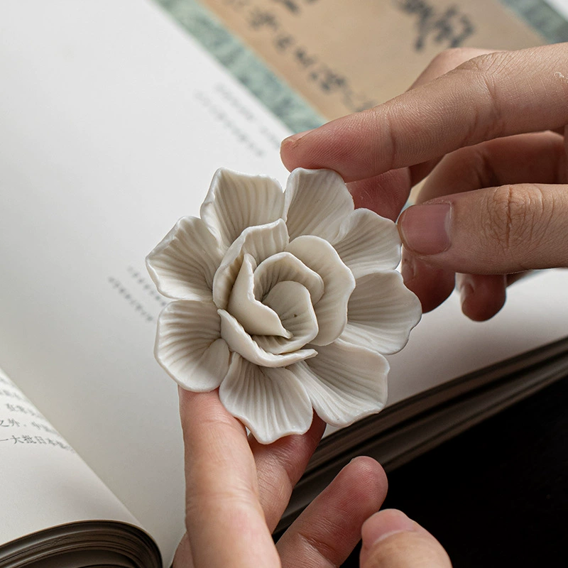 （） Incense Burner Ceramics Household Indoor Incense Plug Lotus Fragrance Stand Line Incense Base Incense Ornament Incense Ornament Incense Burner Tea Track