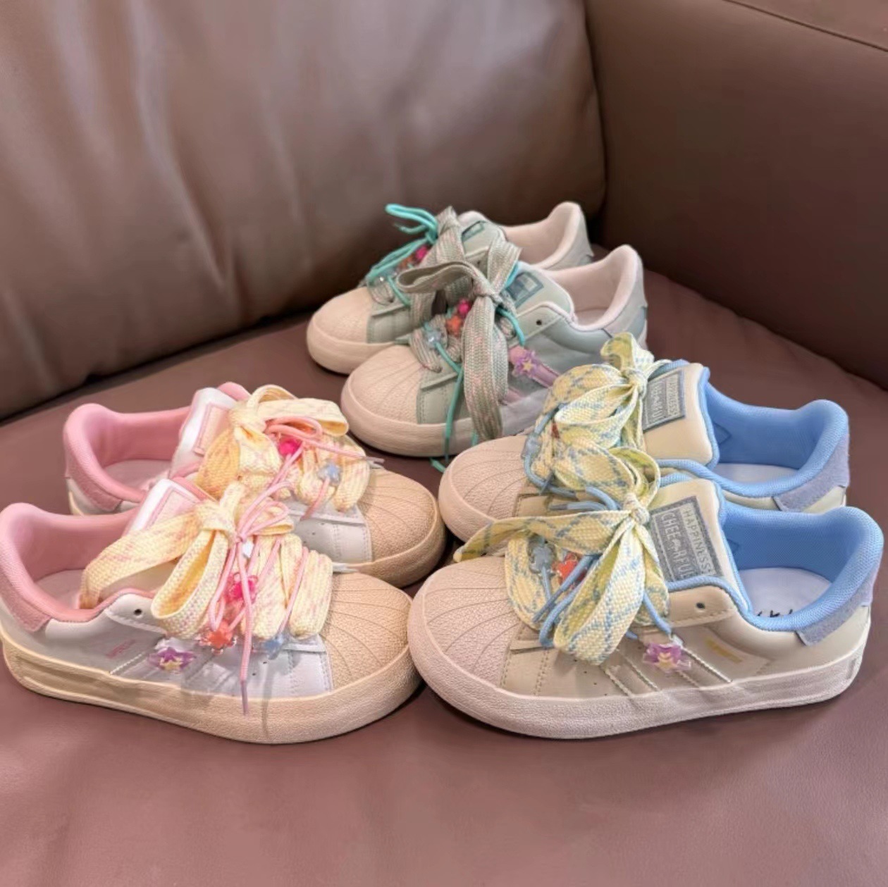 35-44 Tamaño de otoño nuevos zapatos blancos de dopamina para mujeres zapatos de skate casuales zapatos grandes zapatos de cabello