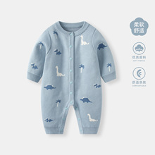 婴儿衣服春秋新款连体衣新生男宝宝满月百天超萌哈衣春装外出爬服