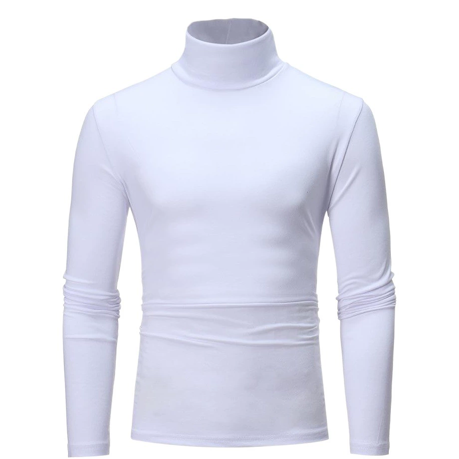 Оптовая Внешняя торговля желание AliExpress Мужская 2018 осень новая тонкая футболка с высоким воротником и длинными рукавами нижняя рубашка прилив