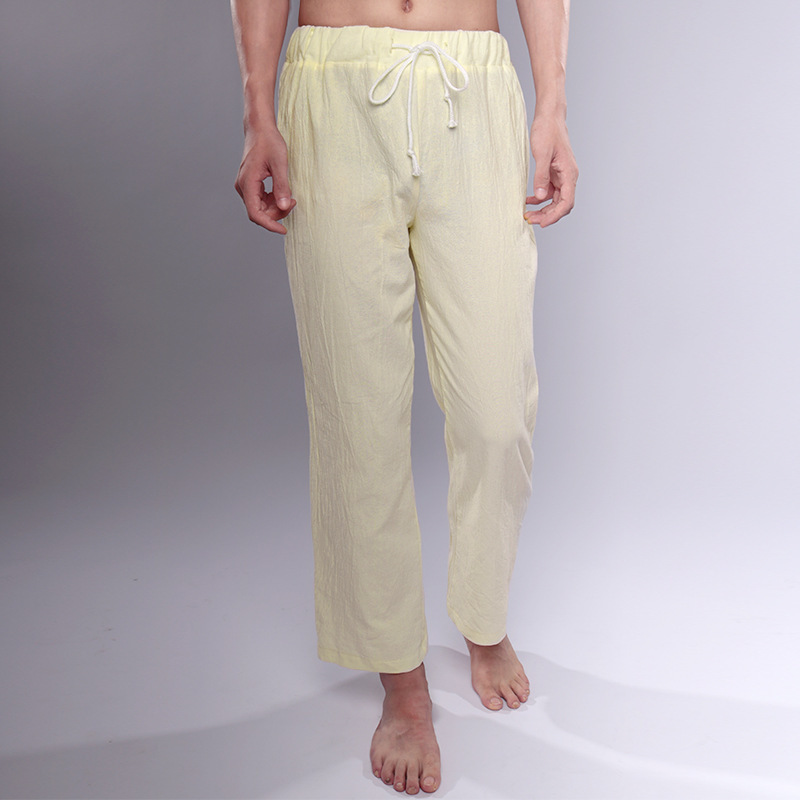 2026 New Medieval Straight-Leg Trousers Versatile Pants Renaissance European and American Men's Pants All-Match Linen Pants