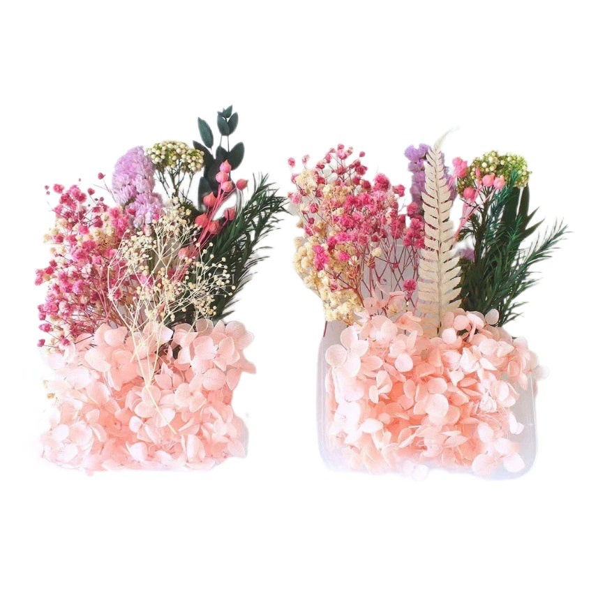 Сумка для сушеных цветов Бессмертный сушеный цветочный материал Живопись Вентилятор Поздравительная открытка Ручной работы сушеный цветок Маленький букет Натуральный настоящий цветок капли клея