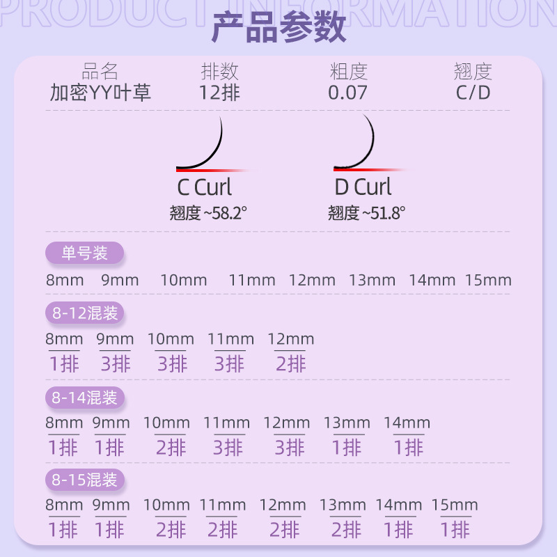 NAGARAKU encriptación de tres puntas en forma de Y Injerto de pestañas 0.07CD + grueso suave no fácil de perder raíz floración natural YY