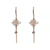 Zirconium, earrings, silver needle, 2021 collection, flowered, silver 925 sample