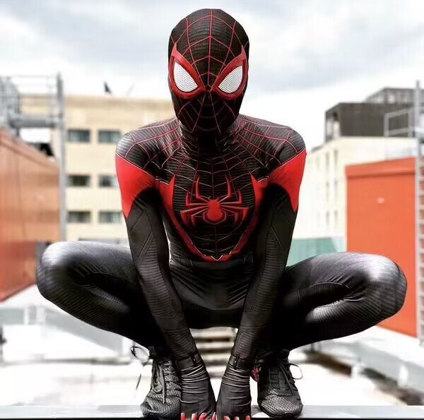 Miles Red and Black Spider-Man All-Inclusive Tights Halloween Parallel Universe Cosplay All-Inclusive Tights
