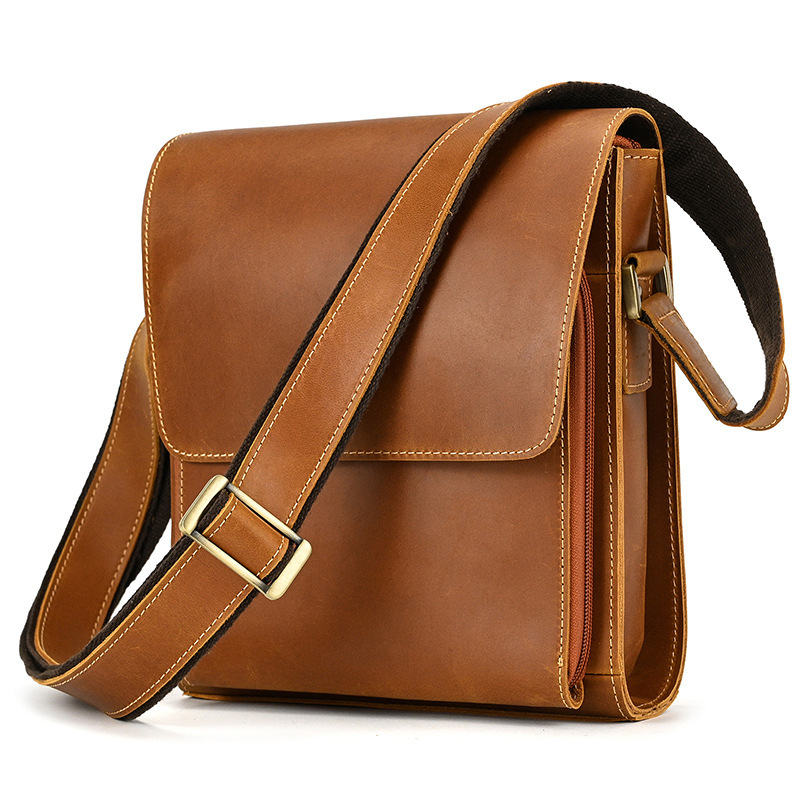 Men's Genuine Leather Shoulder Bag, Crazy Horse Leather Crossbody Bag, Amazon's Best-Selling Retro First-Layer Cowhide Flap Bag, iPad Bag Men's Genuine Leather Shoulder Bag, Crazy Horse Leather Crossbody Bag, Amazon's Best-Selling Retro First-Layer Cowhide Flap Bag, iPad Bag