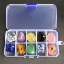 10种天然水晶碎石矿石标本盒矿物晶体教学标本原石摆件孩子礼物