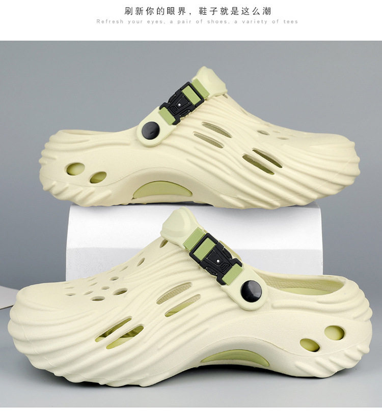 Dép sandal nam lỗ thoáng đế dày EVA chống trượt, đi biển và lái xe — Màu nâu kaki, Xanh nhạt, Đen xám chi tiết 18