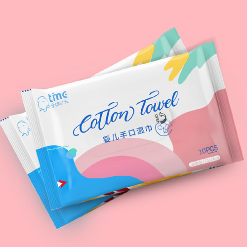 Large packs of 10-sheet baby hand and mouth wipes, portable, gentle cleansing wipes, factory dropshipping