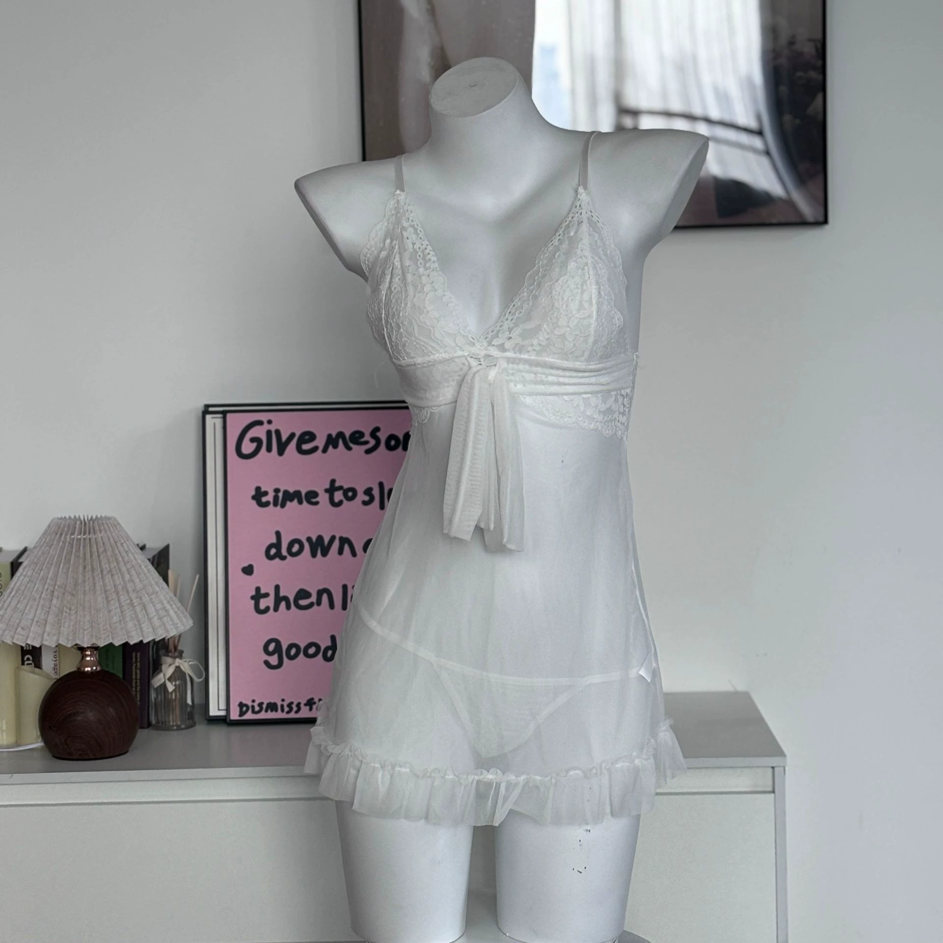 Сексуальная пижама, кружевное фиолетовое-slip платье, открытая спина