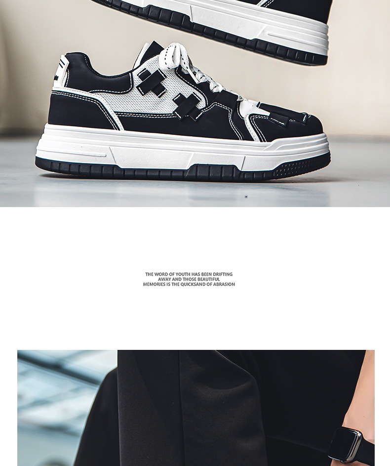 Men's Casual Sneakers White Platform Comfortable Trendy Shoes_voghion.com