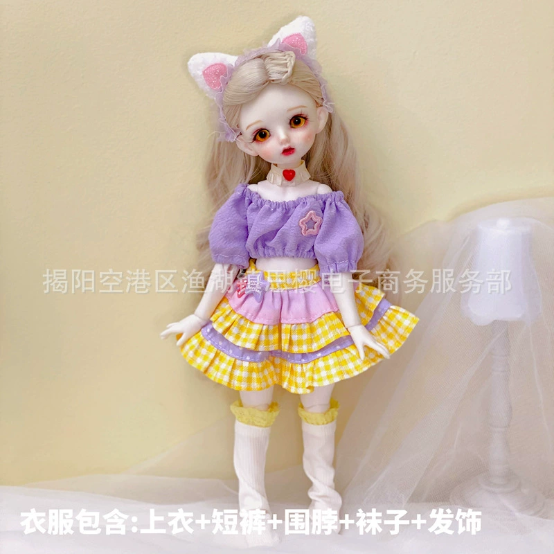 Doll clothes set, 30 cm 6-point BJD, Lolita-style outfit (multi-color YY options)