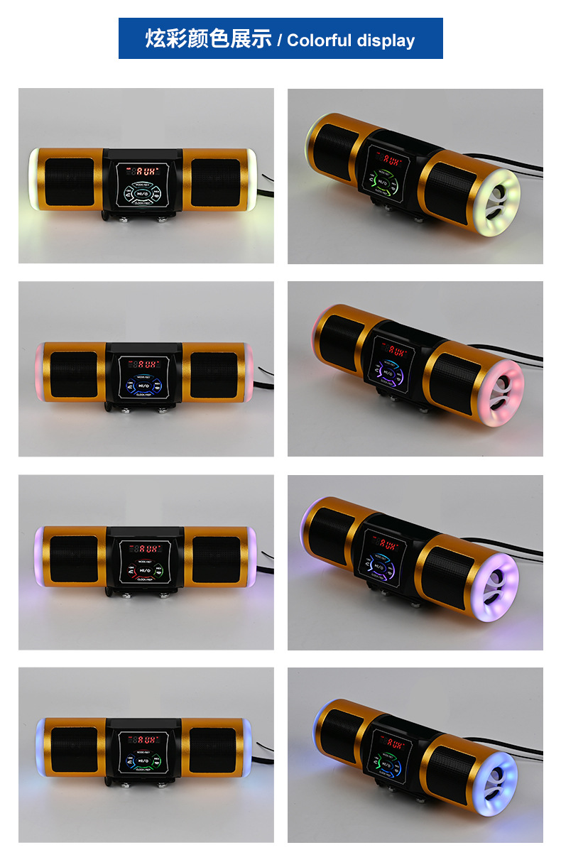 Motorcycle Audio Aluminum Alloy Led Digital Display Bluetooth Mp3 Audio Mobile Phone App Control