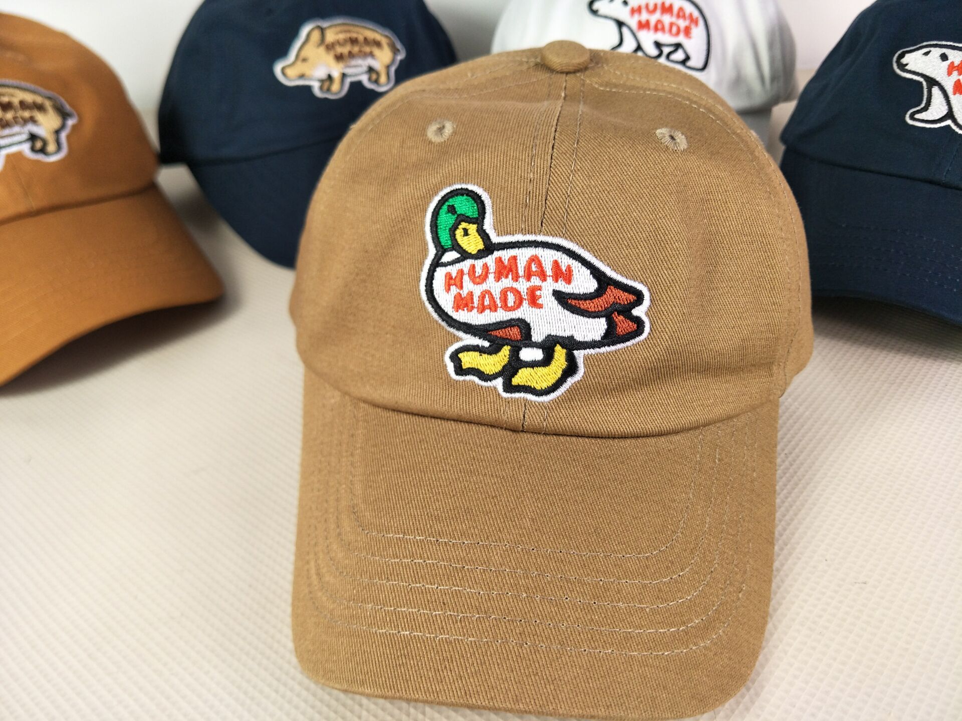 11 stili di berretto da baseball in cotone con ricamo di lettere di tendenza giapponese, orso polare, anatra, maiale, cappello a becco d'anatra_voghion.com