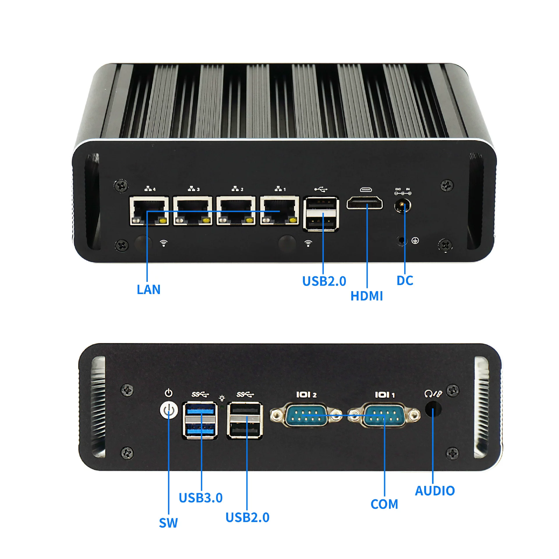 J4125J6412N100 Мини-Хост-микрокомпьютер Core I3I5I7 Промышленная управляющая машина Компьютерный сетевой порт