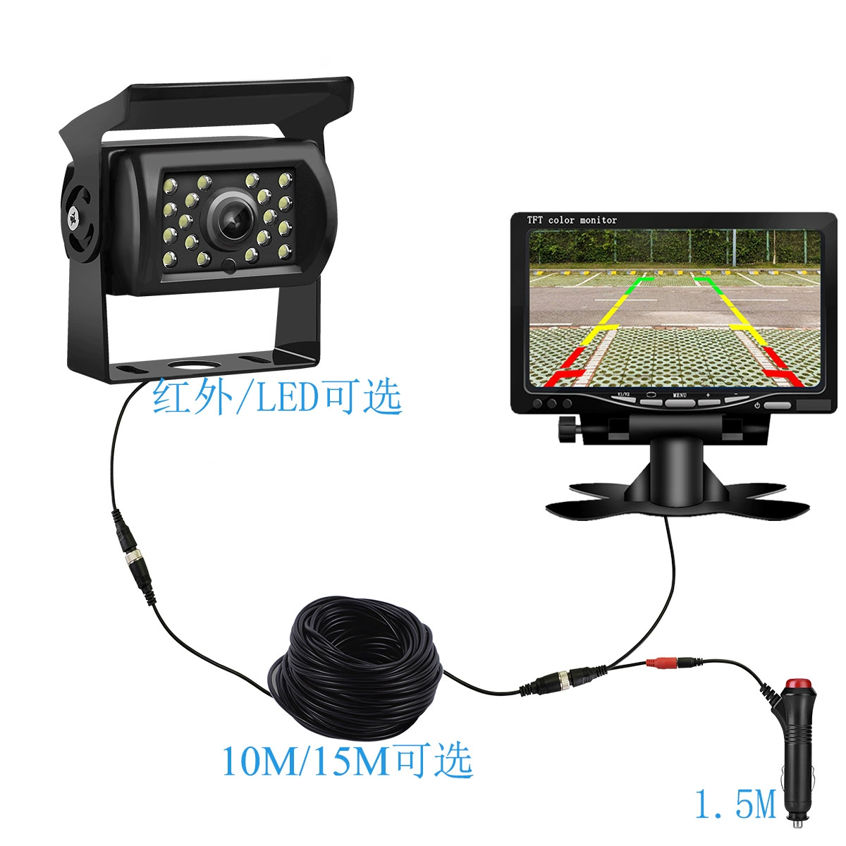 Трансграничная Горячая продавая тележка 12-24V тележка обращая изображение водоустойчивое ночное видение HD широкоугольное 1080P обращая камеру