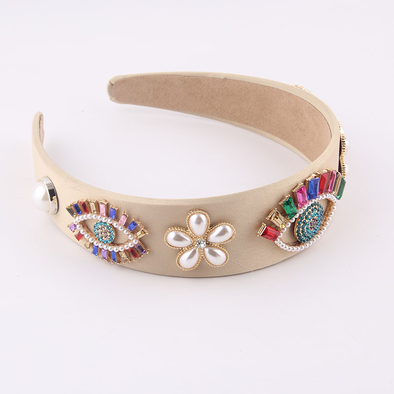 Baroque Diamond-studded Colored Eyes Flowers Headband display picture 10