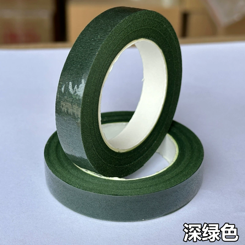 Флористическая лента зелёная ручной работы DIY клеящийся бумажный фабричный прямые продажи имитированная лента для цветов садоводство наматывание цветочной палки клей