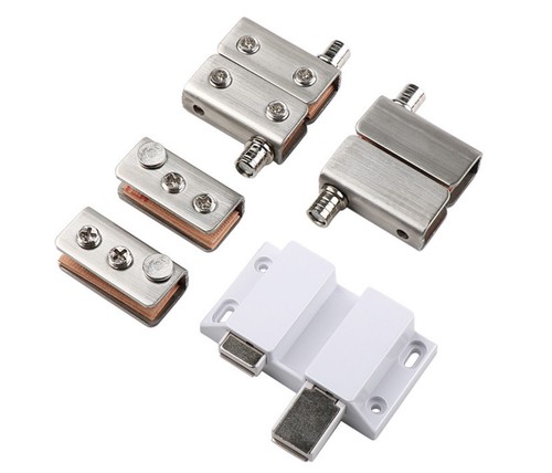 Stainless steel glass hinge glass door cabinet door up and down shaft automatic open no handle