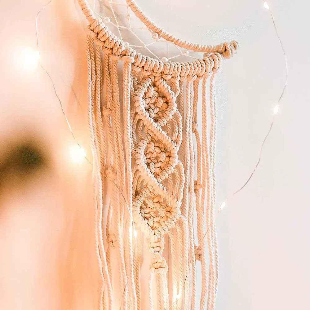 Картина-макраме Dream Catcher на стену, 20×100 см, бохо, кисточки, декор для дома