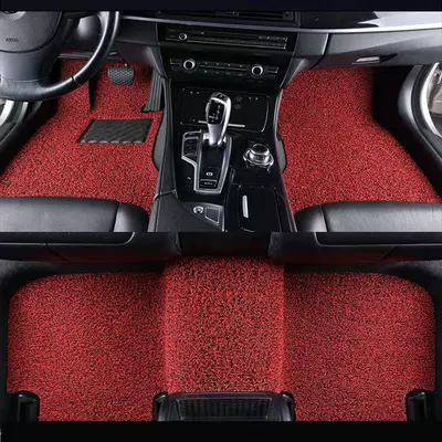 Car Carpet: highly durable, easy to clean, waterproof - black-and-red-contact-customer-service-to-inform-the-model-year-five-seater-car-full-set-of-silk-loop-floor-mats-wear-resistant-king