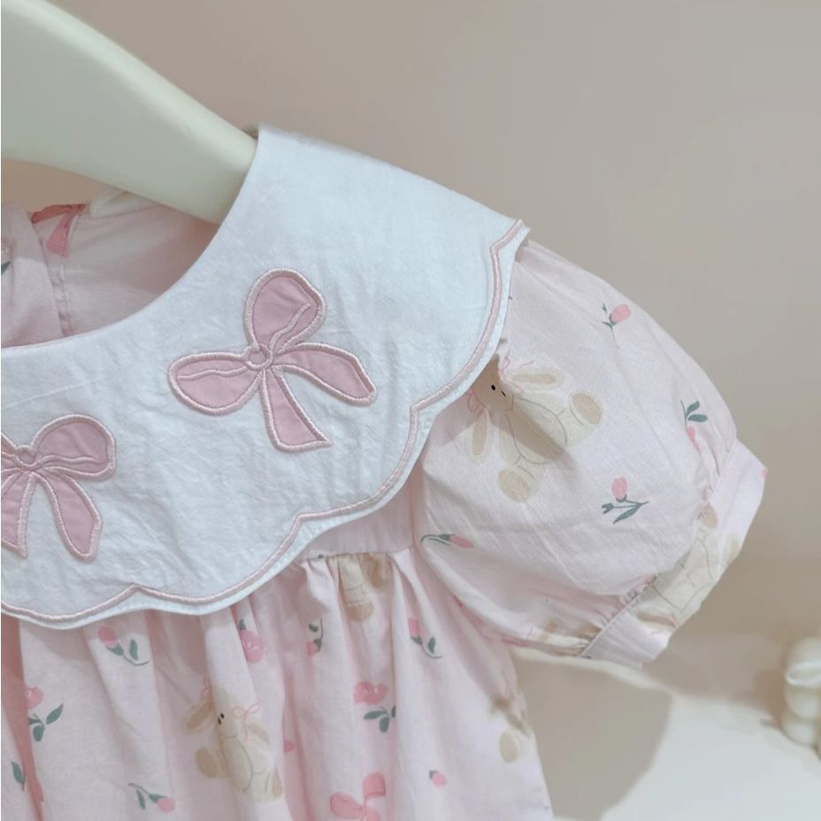 Vestido de siete niñas con limón salado 2025 verano nuevo producto vestido de muñeca para niñas vestido de bebé femenino de estilo occidental vestido de princesa