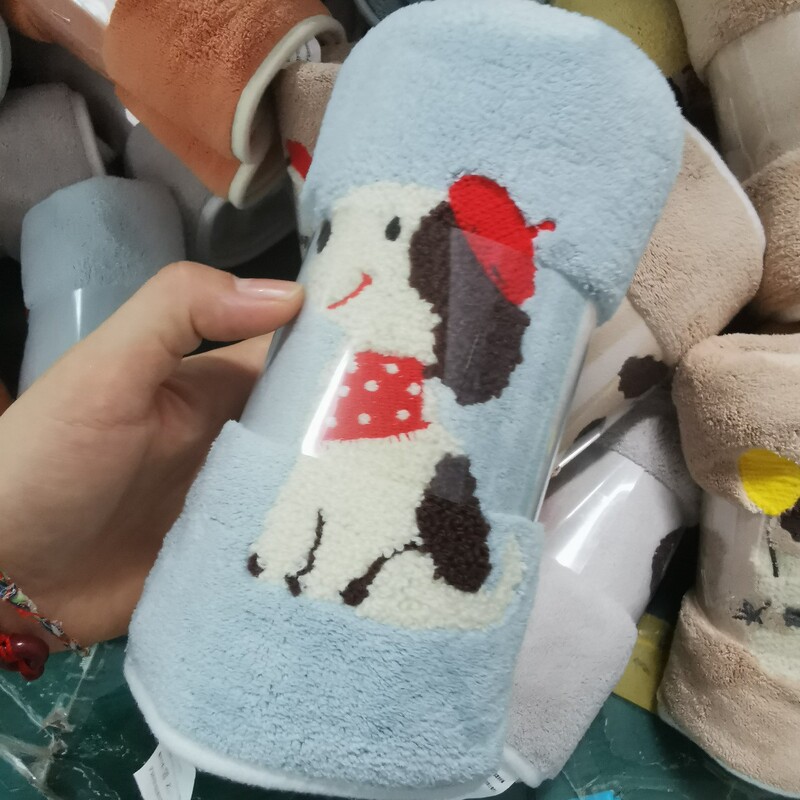 Towel Cartoon Cute Animal Bath Towel Strong Water Absorbent Soft Coral Velvet Household Towel Bath Towel Souvenir Return Gift