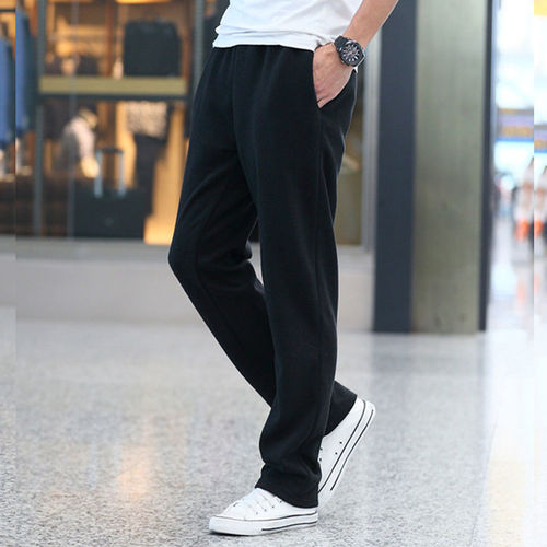 Men's Spring and Autumn Knit Pure Cotton Straight Leg Sweatpants, Loose Summer Running and Casual Pants