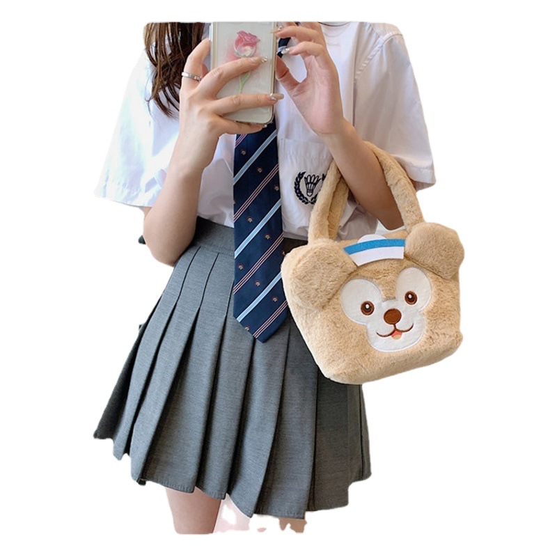 Bolsa de peluche femenina, linda, estilo Coolomi, bandolera, maquillaje, regalo de cumpleaños, al por mayor