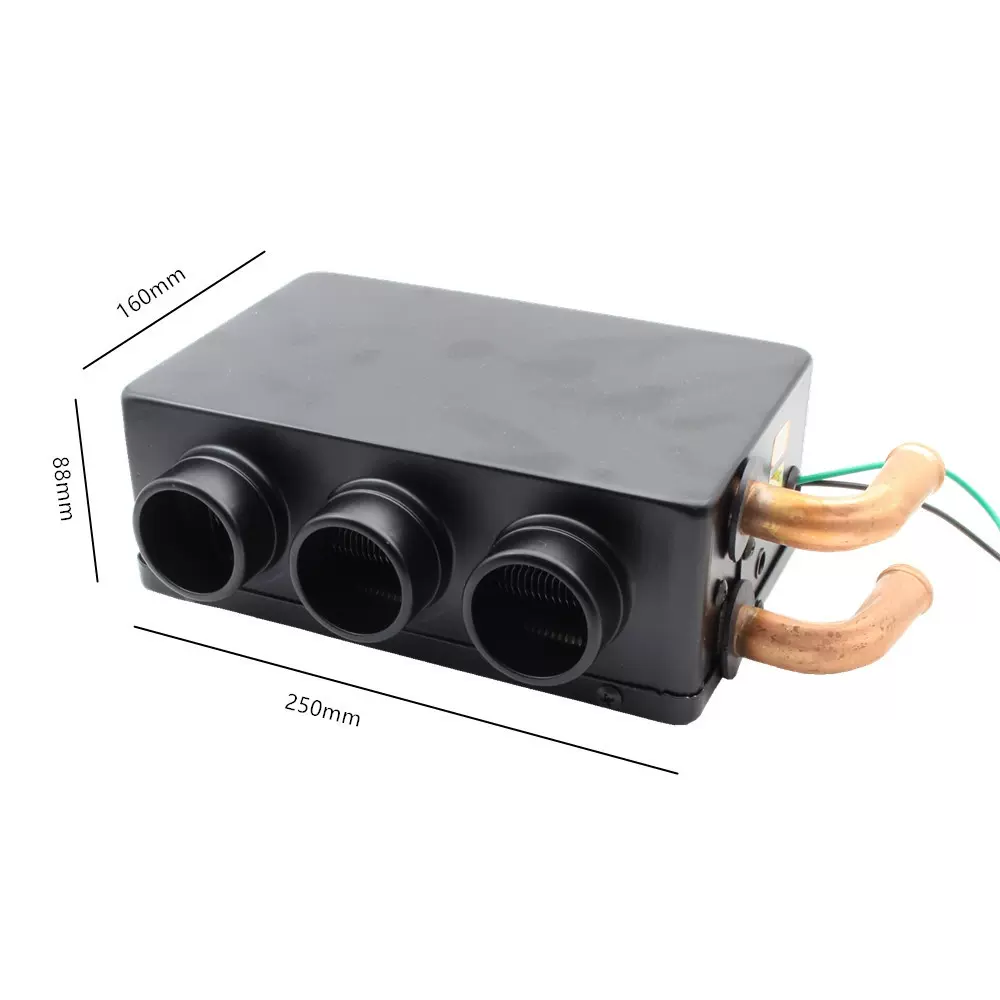 汽车除霜暖器 12V24V车载暖风机加热采暖取暖器 三孔水暖加热风机